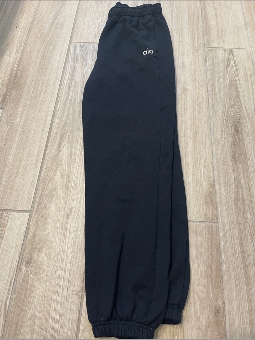 Alo Yoga Accolade Set Crewneck Pullover Sweater + Sweatpants Black Sz S 4-6